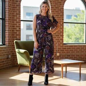 Whistles Erica Montrose Print Silk Jumpsuit
